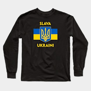 SLAVA UKRAINI TRIDENT GLORY TO UKRAINE SUPPORT UKRAINE PROTEST PUTIN Long Sleeve T-Shirt